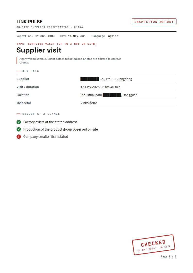 Report p. 1 — Cover & scope