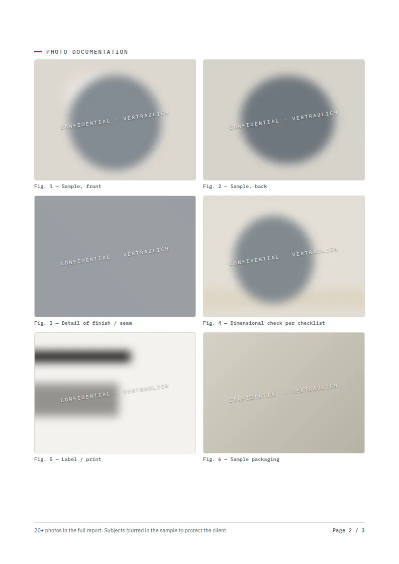 Report p. 2 — Sample photo documentation