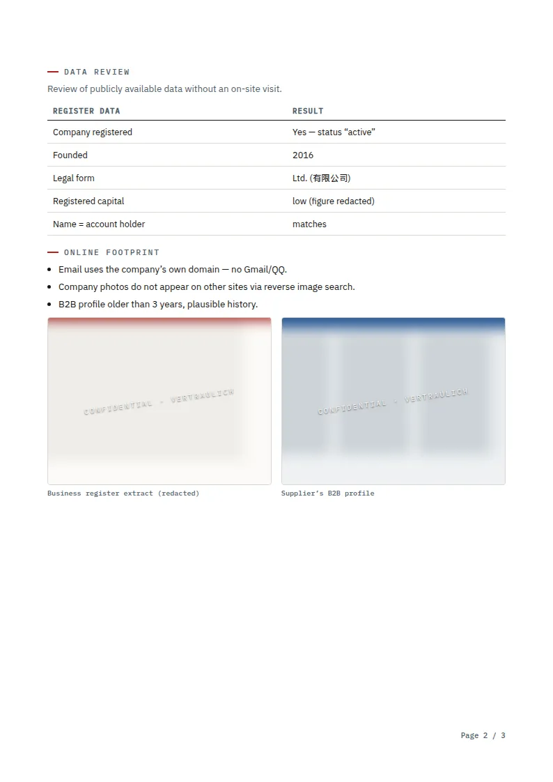 Report p. 2 — Online footprint