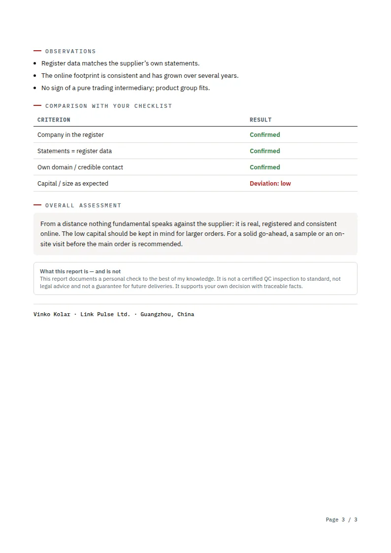 Report p. 3 — Assessment